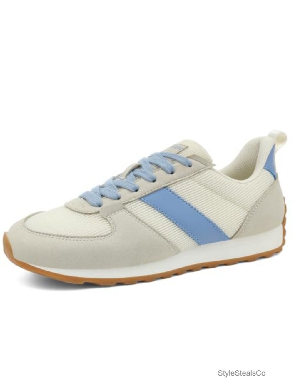 Women's Retro Sneakers Microfiber Suede Mesh Lace-Up Walking Shoes